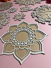 Load image into Gallery viewer, Resuable Rangoli Template Mat with Base. MDF Rangoli
