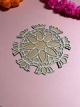 Load image into Gallery viewer, Resuable Rangoli Template Mat with Base. MDF Rangoli