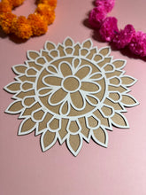 Load image into Gallery viewer, Resuable Rangoli Template Mat with Base. MDF Rangoli