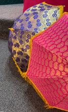 Load image into Gallery viewer, Brocade print umbrella parasol Indian wedding festival decor