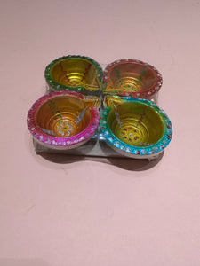Handmade Decorative Mitti Diya Set - Set of 4