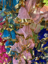 Load image into Gallery viewer, Skirt Garlands Strings of Net Fabric Colorful Tassel with Gota Flower Indian Decoration Garden Backdrops Housewarming Flower Strings Party Decoration