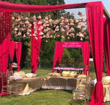 Load image into Gallery viewer, Skirt Garlands Strings of Net Fabric Colorful Tassel with Gota Flower Indian Decoration Garden Backdrops Housewarming Flower Strings Party Decoration