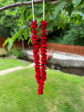 Load image into Gallery viewer, Red velvet rose lei haar garland milni hajj umrah wedding Bollywood