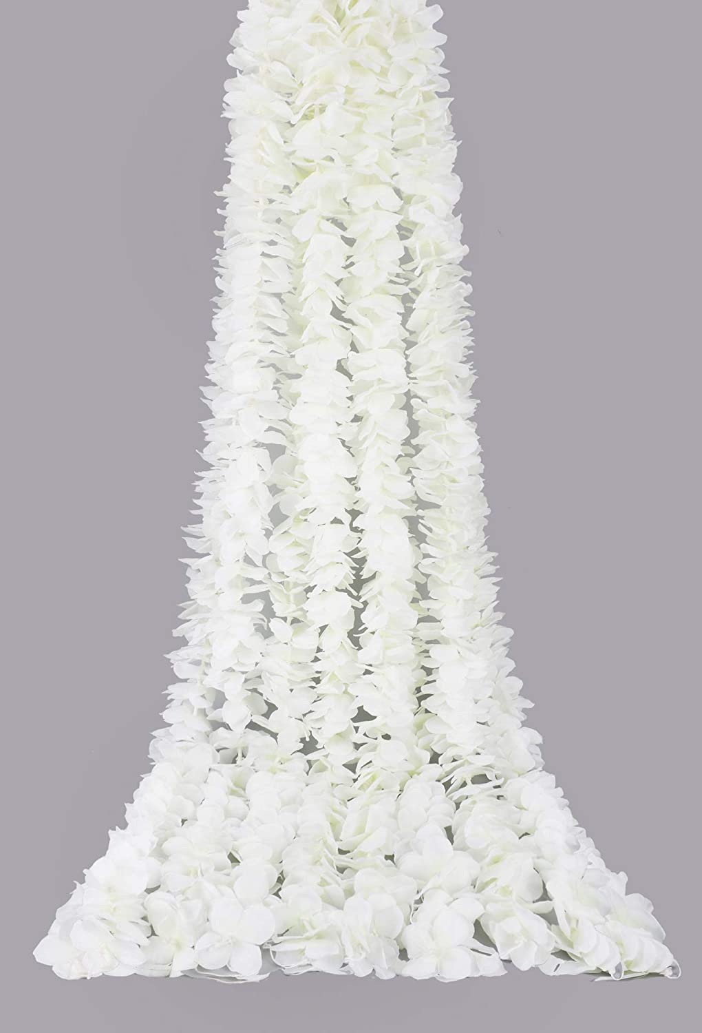 White / Ivory mix Wisteria Silk Flower Wedding Garland Pack of 8