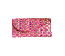 Load image into Gallery viewer, Brocade Luxe Money Wallet - Gold and Pink Paisley Design