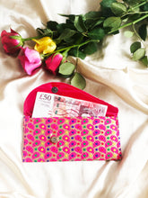 Load image into Gallery viewer, Brocade Luxe Money Wallet - Gold and Pink Paisley Design