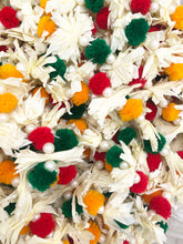 Load image into Gallery viewer, Pom pom with faux jasmine flower petal and pearl garlands