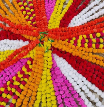Load image into Gallery viewer, 5 Artificial Marigold Flower Garlands for Parties, Indian Weddings, Indian Theme Decorations Diwali, Indian Festival