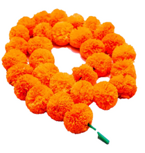 Load image into Gallery viewer, 5 Artificial Marigold Flower Garlands for Parties, Indian Weddings, Indian Theme Decorations Diwali, Indian Festival
