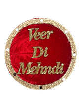 Load image into Gallery viewer, Velvet embellished Team Bride Team Groom Veer Di Mendhi Sign Board