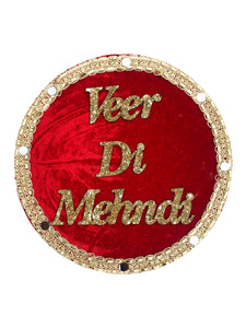 Velvet embellished Team Bride Team Groom Veer Di Mendhi Sign Board