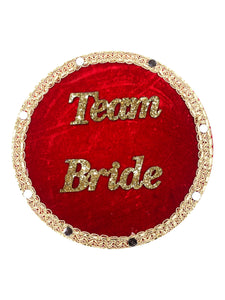Velvet embellished Team Bride Team Groom Veer Di Mendhi Sign Board
