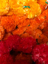 Load image into Gallery viewer, 5 Artificial Marigold Flower Garlands for Parties, Indian Weddings, Indian Theme Decorations Diwali, Indian Festival