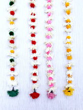 Load image into Gallery viewer, Pom pom with faux jasmine flower petal and pearl garlands