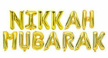 Load image into Gallery viewer, Nikkah Mubarak Foil Hanging Balloons