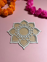 Load image into Gallery viewer, Resuable Rangoli Template Mat with Base. MDF Rangoli