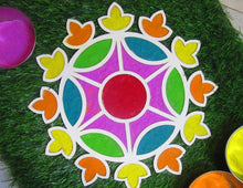 Load image into Gallery viewer, Resuable Rangoli Template Mat with Base. MDF Rangoli