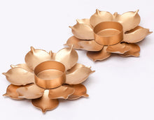 Load image into Gallery viewer, Handcrafted Lotus Tea Light Holder Diwali, Maiyan, Mendhi, Deepawali Pooja accessories