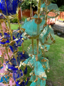 Skirt Garlands Strings of Net Fabric Colorful Tassel with Gota Flower Indian Decoration Garden Backdrops Housewarming Flower Strings Party Decoration