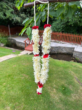 Load image into Gallery viewer, Faux flower Haar garland hajj umrah milni Indian wedding flower lei Bollywood