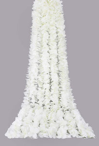 White / Ivory mix Wisteria Silk Flower Wedding Garland Pack of 8