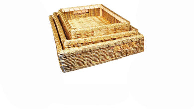 3 Golden Tray Hamper Baskets