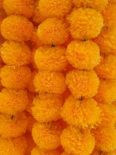 Load image into Gallery viewer, 5 Artificial Marigold Flower Garlands for Parties, Indian Weddings, Indian Theme Decorations Diwali, Indian Festival