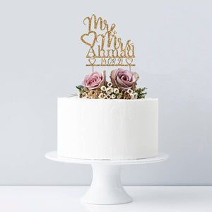 Mr & Mrs Personalised Cake Topper