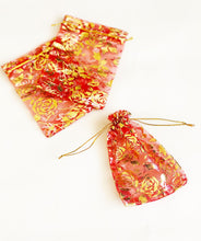 Load image into Gallery viewer, Organza Foil Print favour pouches 100Pk