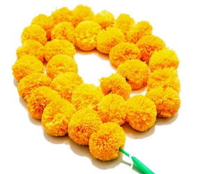 5 Artificial Marigold Flower Garlands for Parties, Indian Weddings, Indian Theme Decorations Diwali, Indian Festival