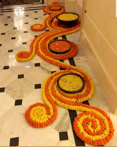 5 Artificial Marigold Flower Garlands for Parties, Indian Weddings, Indian Theme Decorations Diwali, Indian Festival