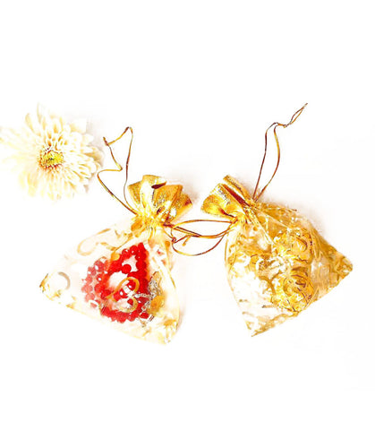 Organza Foil Print favour pouches 100Pk