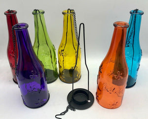 Coloured Glass Bottle Lantern