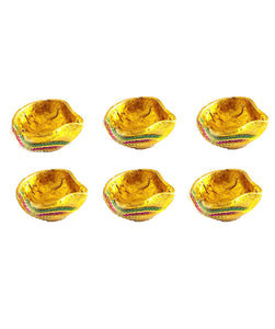 Traditional Gold Diya 6 Pack